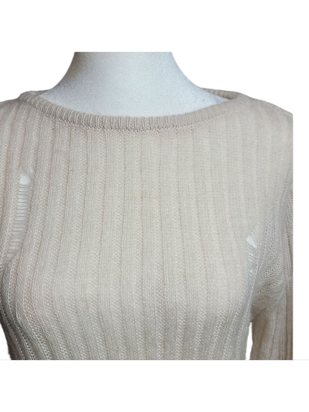 Zara Beige  Ribbed Sweater - Picture 2 of 4